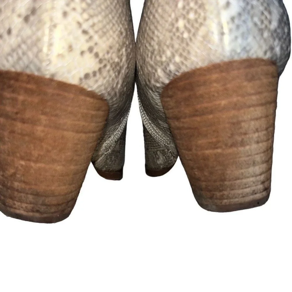 Coconuts by Matisse Astoria Snakeskin Ankle Boots‎ Gold Metallic Pointed Toe 8M